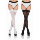 2'li Siyah Beyaz Dantelsiz 20 Denye Dizüstü Jartiyer Çorabı