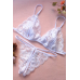 Beyaz Dantelli Fantazi Sütyen ve G-String Takımı TM2090