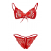 Kırmızı Dantelli Fantazi Sütyen ve G-String Takım TM2048