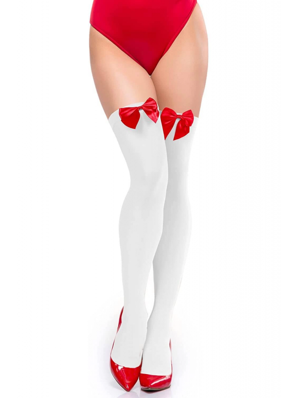 Kırmızı Fiyonklu Beyaz Jartiyer Çorabı TM1147… Kırmızı Fiyonklu Beyaz Jartiyer Çorabı TM1147…