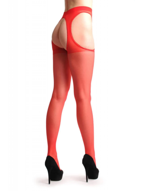 Kırmızı Kenarları Dantelli Özel Bölgesi Açık Külotlu Çorap&hellip;