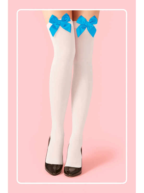 Mavi Fiyonklu Beyaz Jartiyer Çorabı TM1381&hellip;