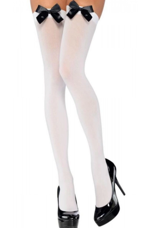 Siyah Fiyonklu Beyaz Jartiyer Çorabı TM1197&hellip;