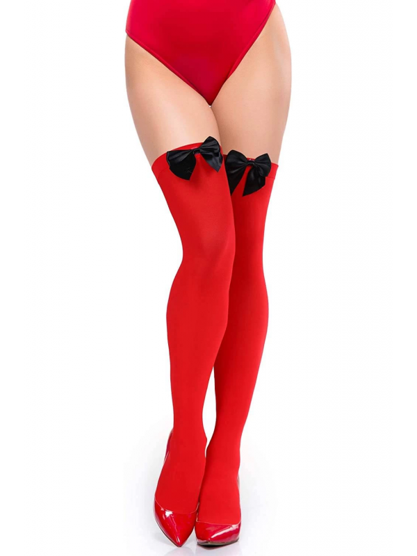 Siyah Fiyonklu Kırmızı Jartiyer Çorabı TM1213&hellip;