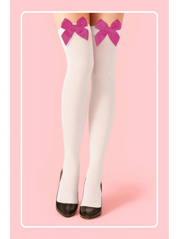 Fuşya Fiyonklu Beyaz Jartiyer Çorabı TM1379… Fuşya Fiyonklu Beyaz Jartiyer Çorabı TM1379…