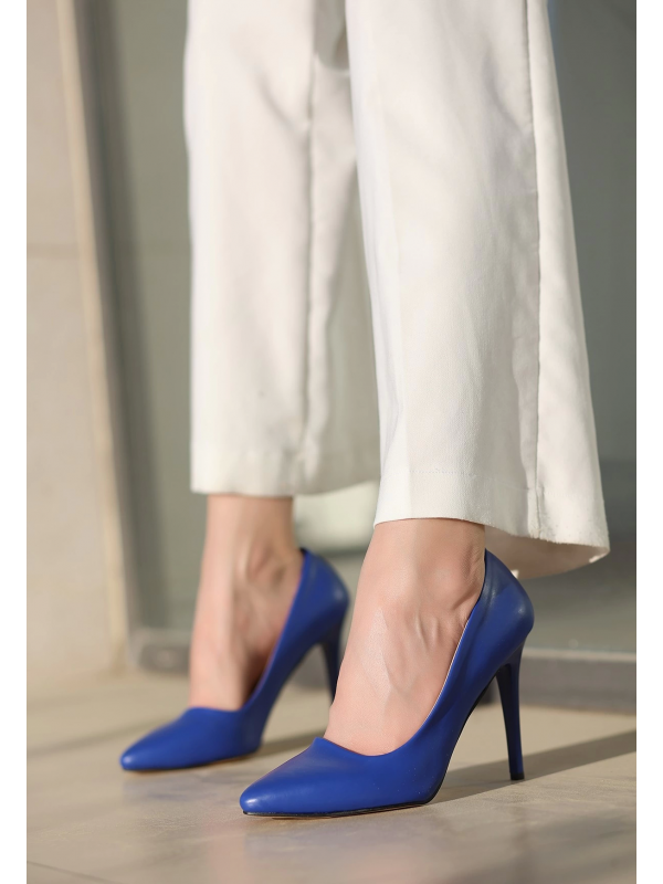 Jilya Mavi Cilt Stiletto Ayakkabı…