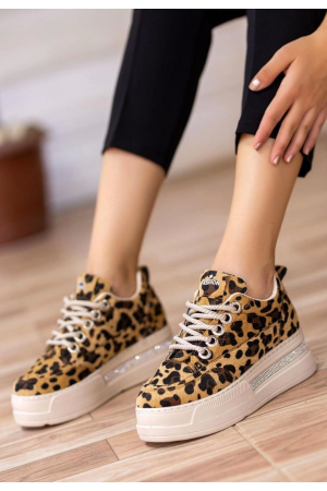 Lulu Leopar Süet Bağcıklı Spor Ayakkabı…