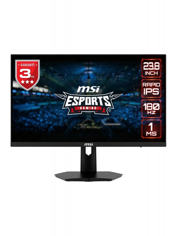 MSI G244F E2 23.8" FHD 16:9 FLAT RAPID IPS 180HZ 1MS FREESYNC Premium Gaming (Oyuncu) Monitör