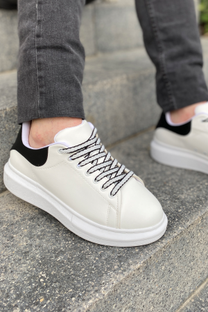 Luis a Costa LC107 Beyaz Arka Siyah Bağcıklı Erkek Ayakkabı