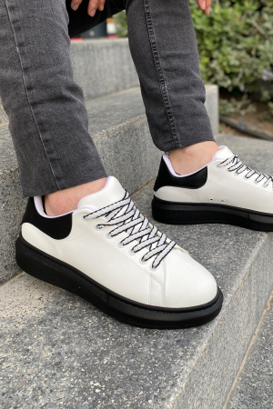 Luis a Costa LC107 Beyaz Arka Siyah ST Bağcıklı Erkek Ayakkabı