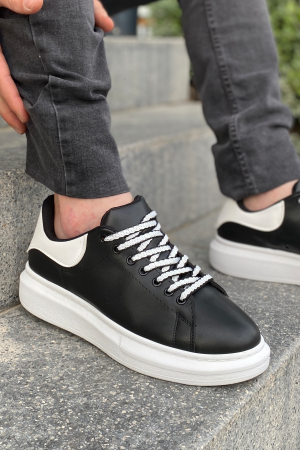 Luis a Costa LC107 Siyah Arka Beyaz BT Bağcıklı Erkek Ayakkabı