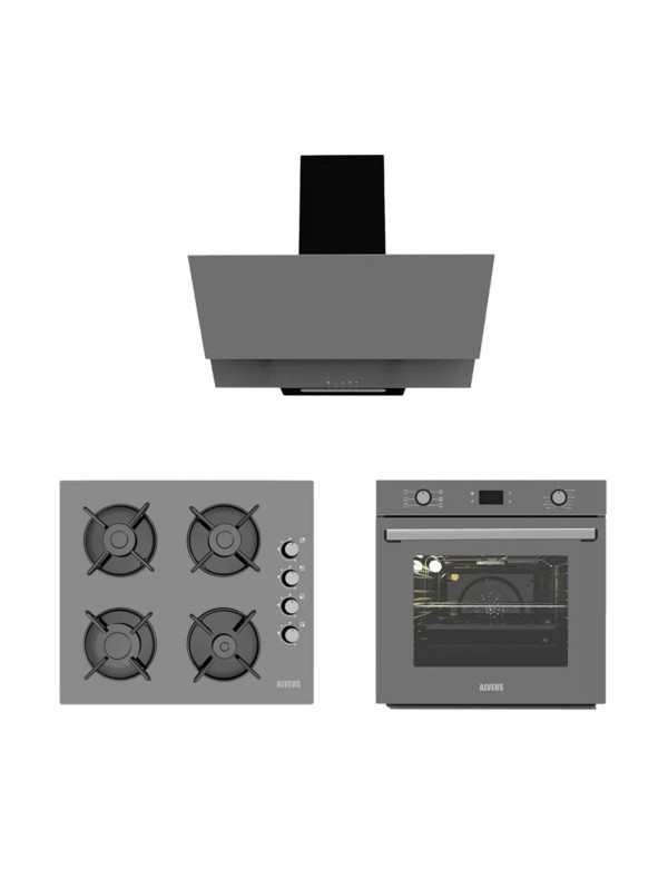 Alveus Gri Cam Dijital/dokunmatik 3'lü Ankastre Set (f17-gls640-mfa627)…
