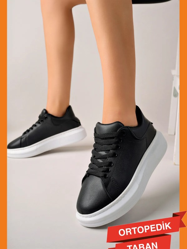 Luis a Costa LC101 Siyah Cilt Beyaz Taban Kadın Sneaker…