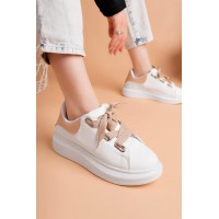 Luis a Costa LC105 Bej/Beyaz Bağcıklı Kadın Ayakkabı