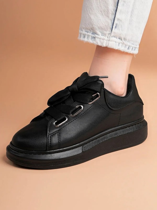 Luis a Costa LC105 Siyah ST Bağcıklı Kadın Ayakkabı