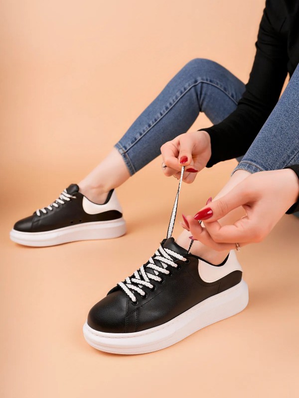 Luis a Costa LC107 Siyah Arka Beyaz BT Bağcıklı Kadın Ayakkabı…