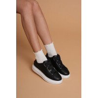 Luis a Costa LC103 Siyah Cilt Beyaz Taban Kadın Sneaker