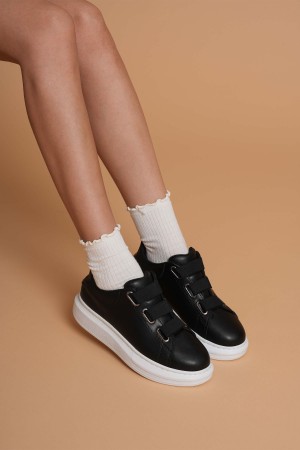 Luis a Costa LC103 Siyah Cilt Beyaz Taban Kadın Sneaker