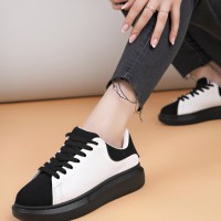 Luis a Costa LC109 Beyaz Siyah Süet SİYAH TABAN Kadın Sneaker