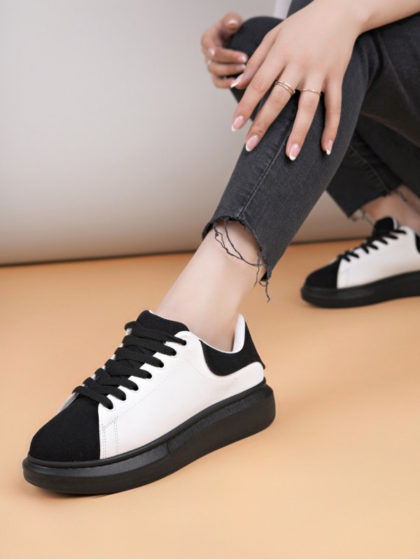 Luis a Costa LC109 Beyaz Siyah Süet SİYAH TABAN Kadın Sneaker…