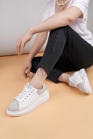 Luis a Costa LC109 Beyaz Gri Süet Kadın Sneaker…
