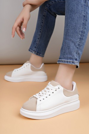 Luis a Costa LC109 Beyaz Bej Süet Kadın Sneaker…