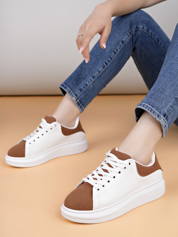 Luis a Costa LC109 Beyaz Taba Süet Kadın Sneaker…