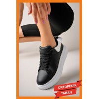 Luis a Costa LC101 Siyah Arka Beyaz BT Bağcıklı Kadın Ayakkabı