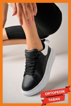 Luis a Costa LC101 Siyah Arka Beyaz BT Bağcıklı Kadın Ayakkabı