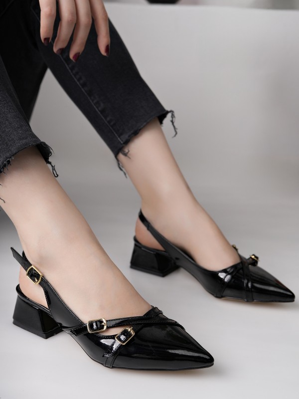 Luis a Costa 3 Tokalı Siyah 4 Cm Topuklu Ayakkabı…