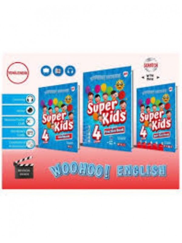KIRMIZI BEYAZ YAYINLARI 4.SINIF WOOHOO ENGLISH SUPER KIDS , 3 KİTAP…