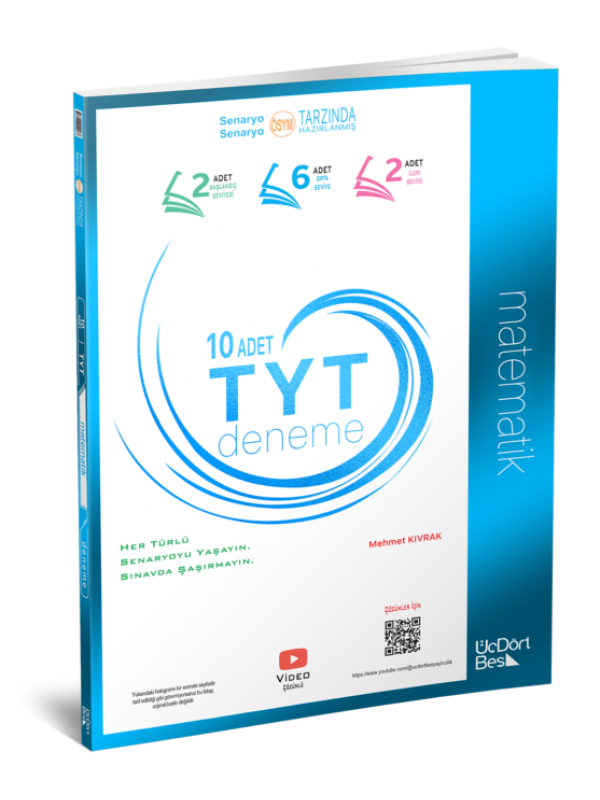 ÜÇDÖRT BEŞ YAYINLARI TYT MATEMATİK 10 LU DENEME…