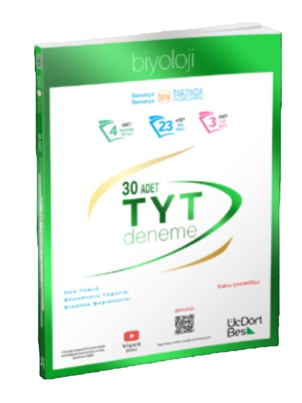 ÜÇDÖRT BEŞ YAYINLARI TYT 30 LU BİYOLOJİ DENEME…