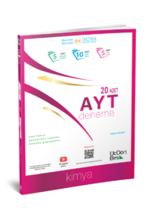 ÜÇDÖRT BEŞ YAYINLARI AYT 20 Lİ KİMYA DENEME…