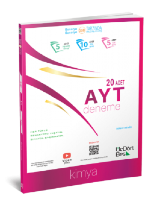 ÜÇDÖRT BEŞ YAYINLARI AYT 20 Lİ KİMYA DENEME…