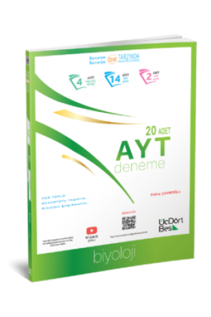 ÜÇDÖRT BEŞ YAYINLARI AYT 20 Lİ BİYOLOJİ DENEME…