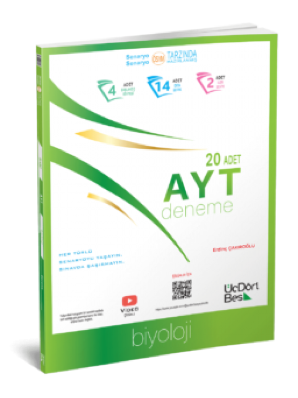 ÜÇDÖRT BEŞ YAYINLARI AYT 20 Lİ BİYOLOJİ DENEME…