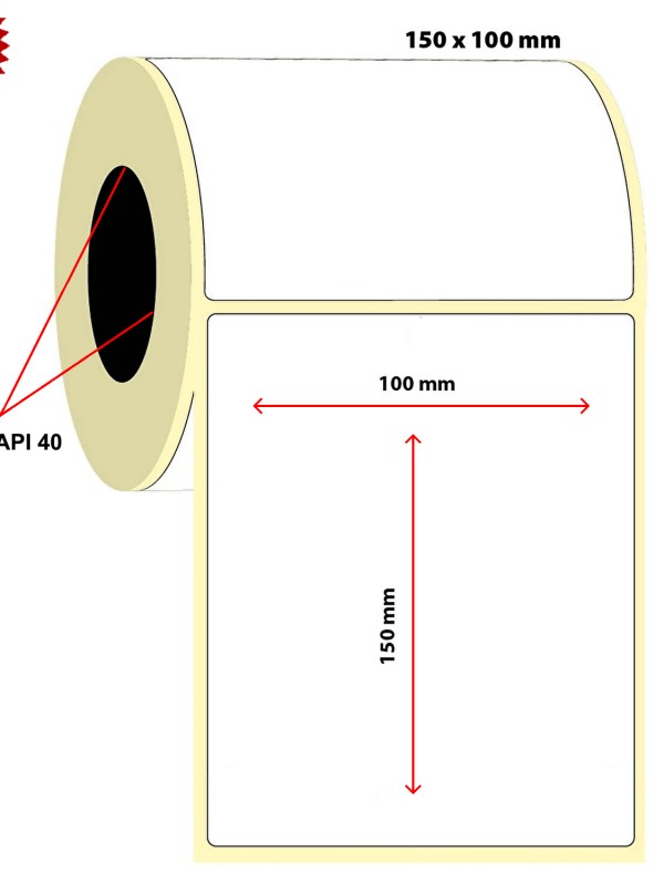 Barkod 100x150 Termal Etiket Eko Termal 250 Sarım 7 Rulo (1750 Adet)
