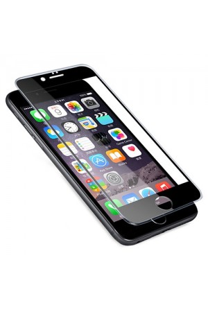 Bufalo iPhone 6 Plus/6s Plus Ekran Koruyucu Silikon Çerçeveli 5D Temperli Cam Siyah