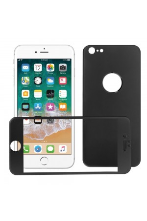 Bufalo iPhone 6 Plus Metal Kenarlı ÖN+ARKA Cam Ekran Koruyucu Siyah