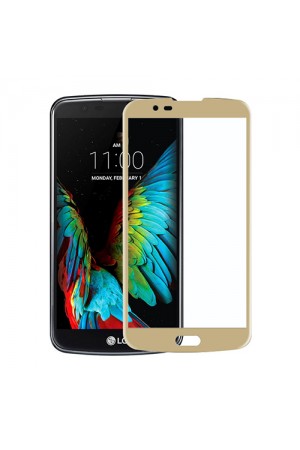 Bufalo LG K10 Kavisli 3D Cam Ekran Koruyucu Gold