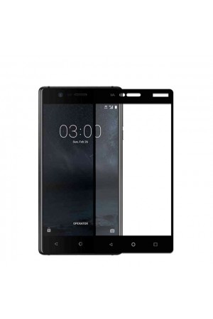 Bufalo Nokia 3 Kavisli 3D Cam Ekran Koruyucu Siyah