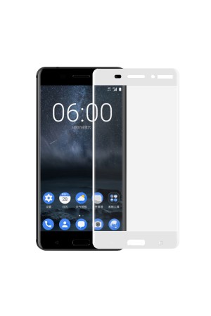 Bufalo Nokia 6 Kavisli 3D Cam Ekran Koruyucu Beyaz