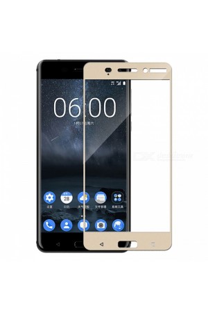Bufalo Nokia 6 Kavisli 3D Cam Ekran Koruyucu Gold