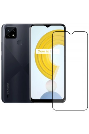 Bufalo Realme C21 Ekran Koruyucu 5D Temperli Cam Siyah