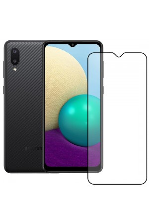 Bufalo Samsung Galaxy A02 Ekran Koruyucu 9D Temperli Cam - Siyah