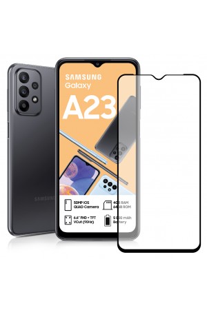 Bufalo Samsung Galaxy A23 Ekran Koruyucu 9D Temperli Cam - Siyah
