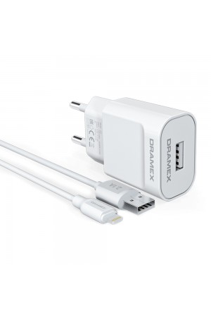 Dramex D21L Şarj Aleti Lightning Kablolu Set 2.1A…