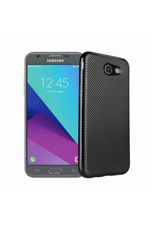 FitCase Galaxy J5 2017 Elektroliz Carbon Desen Arka Kapak Siyah