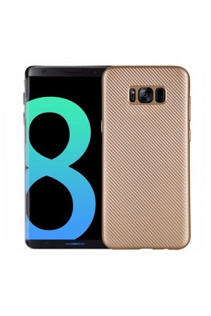 FitCase Galaxy S8 Plus (G955) Carbon Desen Arka Kapak Gold